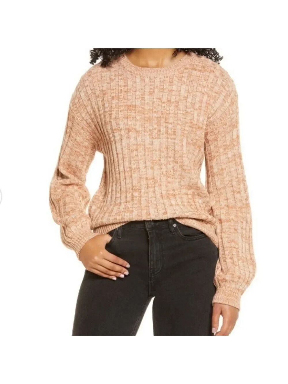 Blank NYC Heather Ribbed Crewneck Sweather